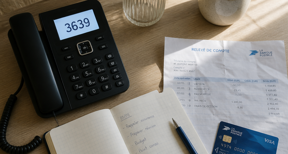 3639 numéro La Banque Postale sur téléphone