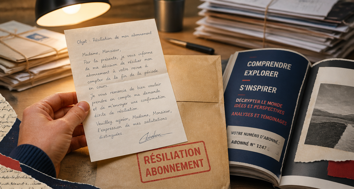 adl partner résiliation lettre manuscrite sur bureau
