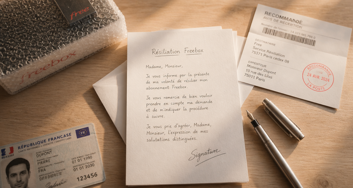 adresse free resiliation avec lettre et modem