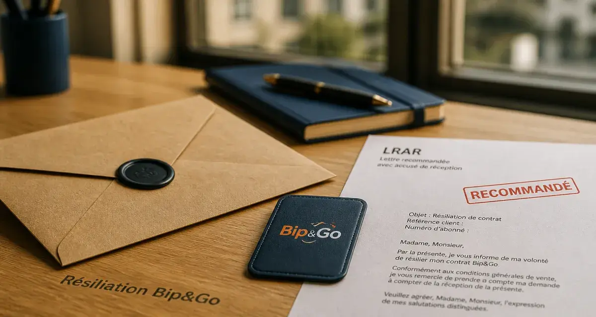 Arrêter un abonnement Bip and Go : exemple de courrier avec lettre recommandée