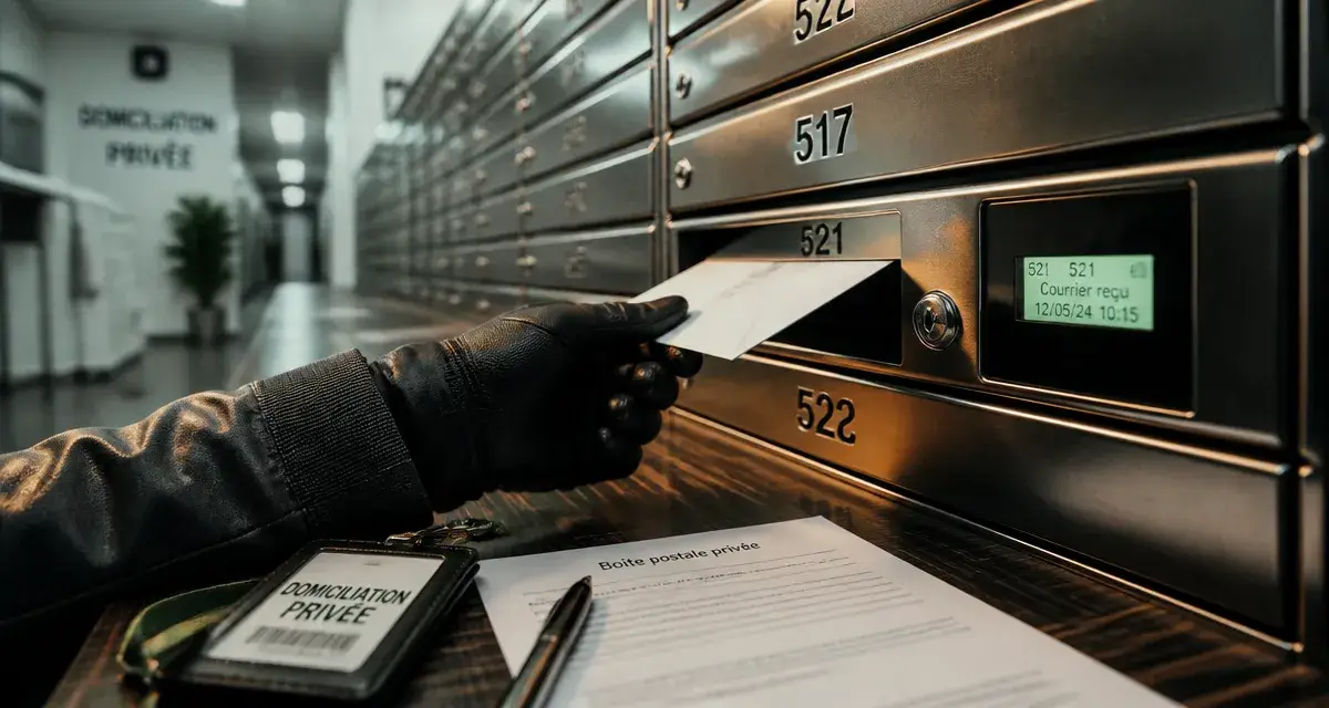 Boite postale pour particulier : enveloppe dans casier numéroté sécurisé