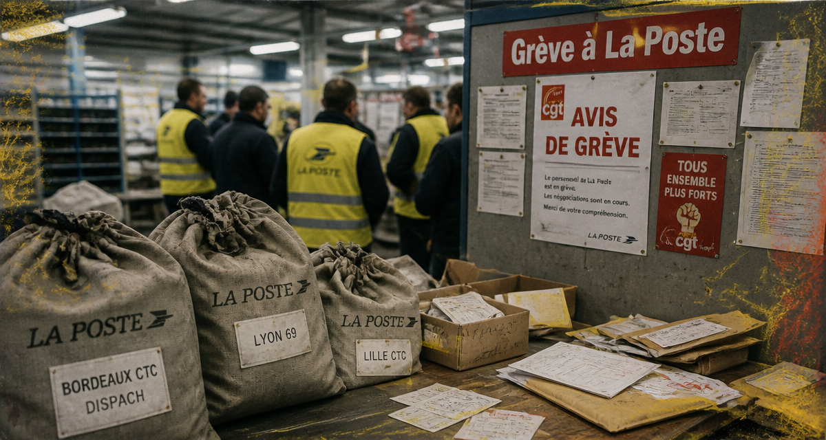 la poste greve centre tri postal