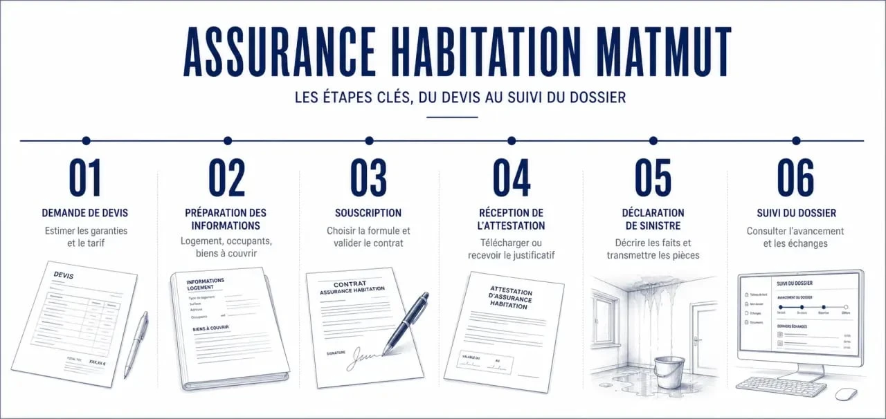 Assurance habitation Matmut : étapes de souscription, attestation et déclaration de sinistre