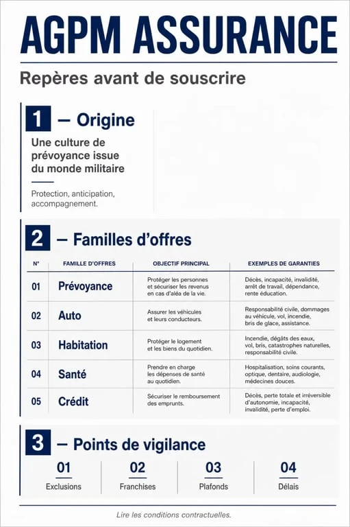 AGPM assurance : prévoyance militaire, offres et points de vigilance avant souscription