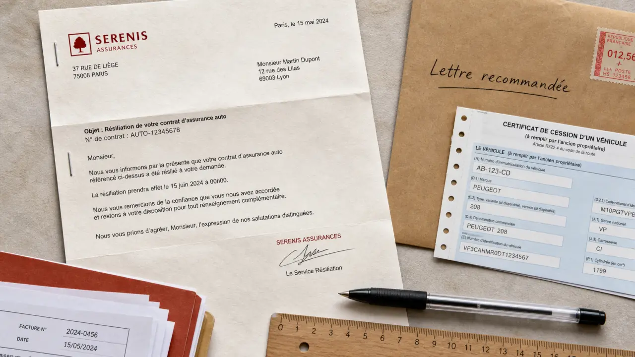 Lettre modèle résiliation assurance auto : recommandée et échéance sans erreur