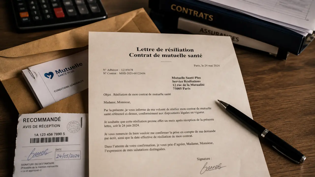 Modèle lettre résiliation mutuelle pdf gratuit